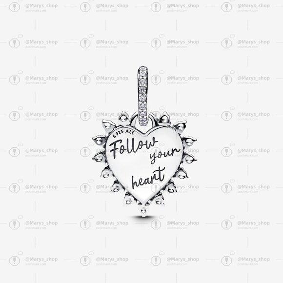 Pandora Spinnable Arrow Heart Dangle Charm - Picture 2 of 5